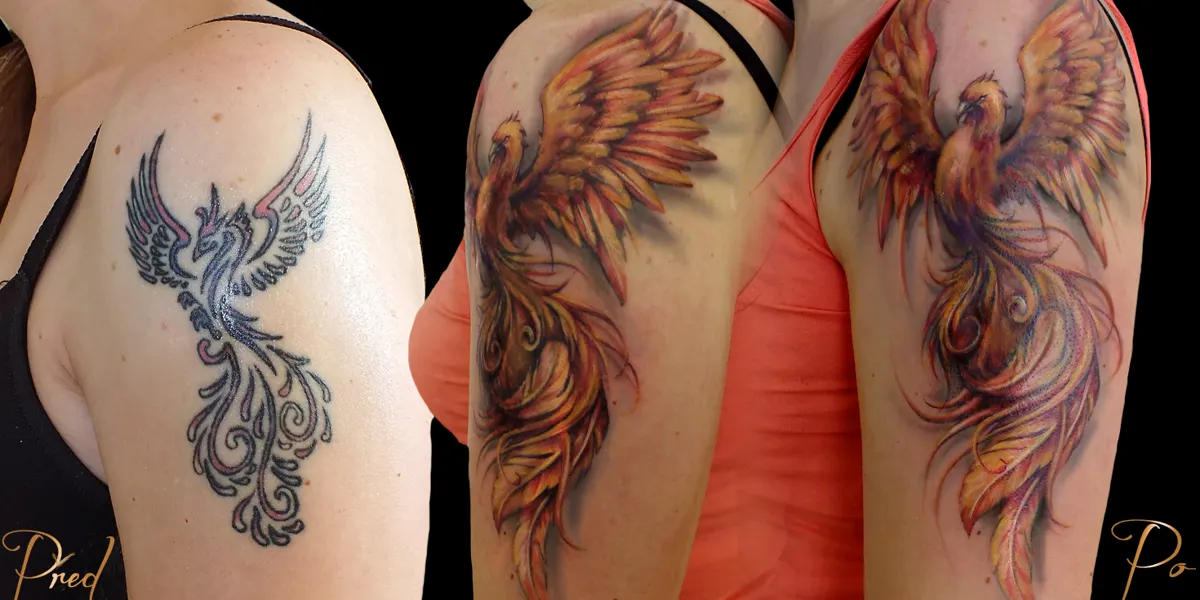 Fénix · cover-up · paže