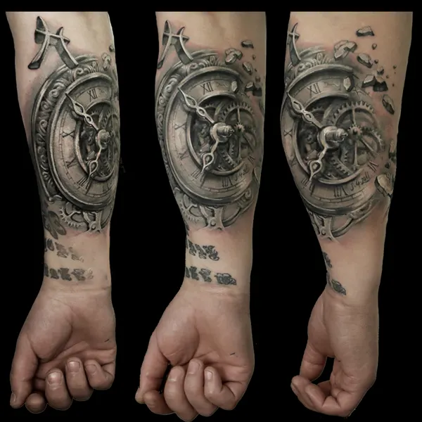 Hodiny · předloktí · black & grey